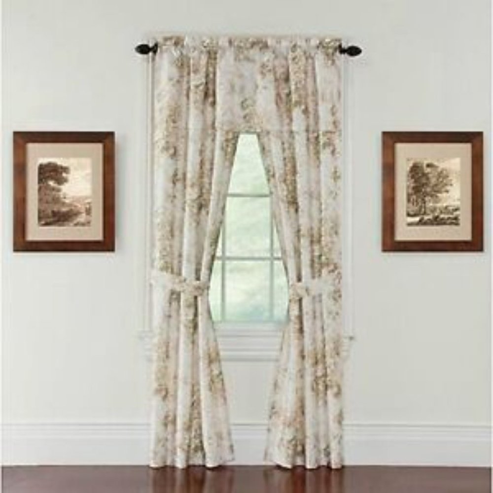 Essential Home Martina Window Panels- 54" X 84" - 3 Piece Set - Color Natural